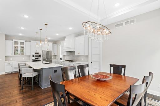 Informal dining open to kitchen and living area.
