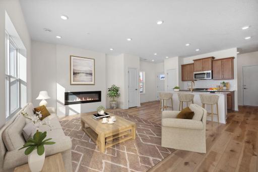 Family Room with fireplace- virtual staged