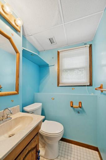 Lower level 1/2 bath w/new stool and faucet.