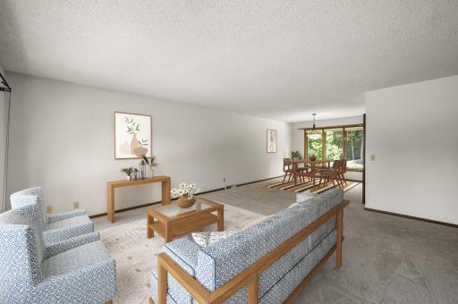 New carpet throughout living/dining area. (virtually staged)
