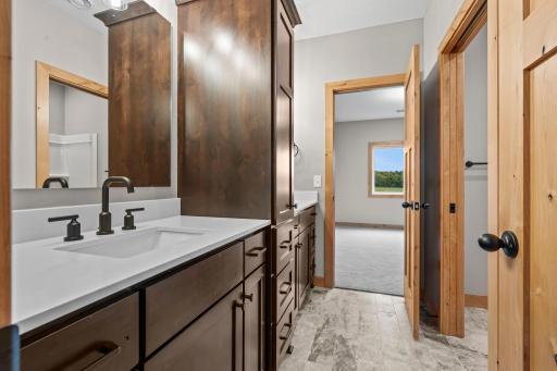Dual sinks in Jack & Jill full bath on lower level