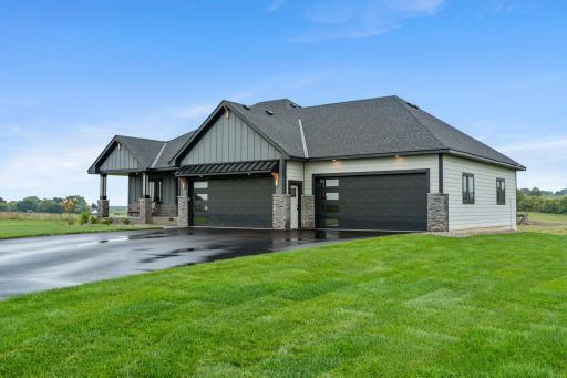 Side view of the massive garage