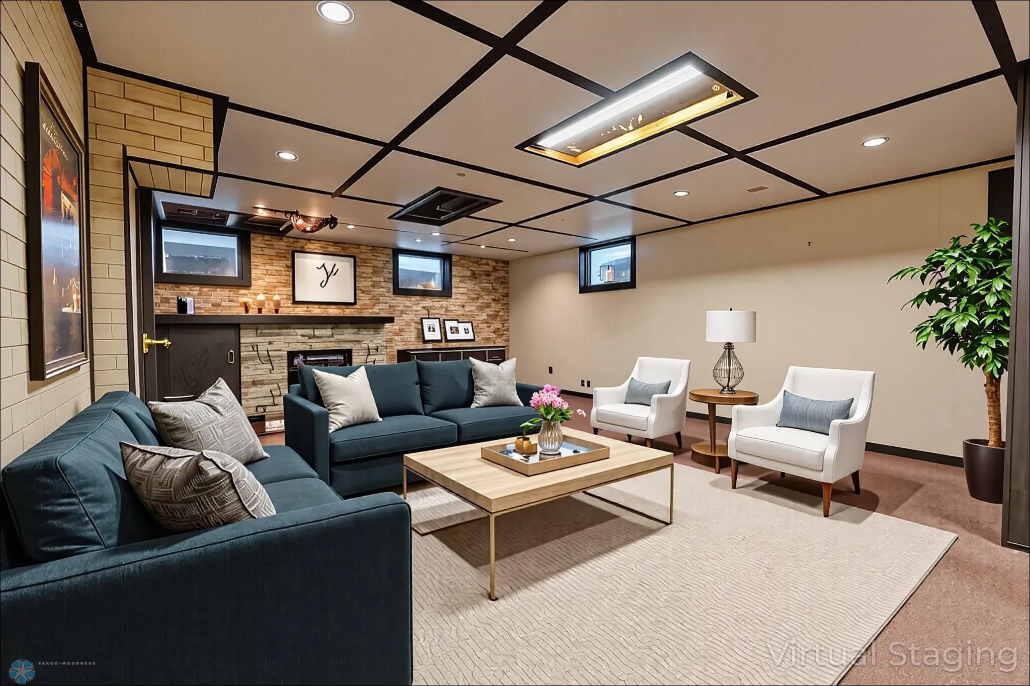 Virtual Staged Basement/Bar