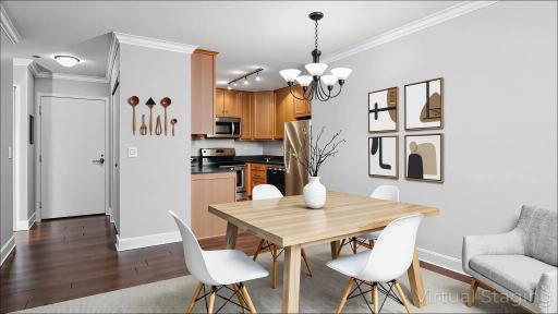 Living/Dining, Kitchen and Entry (virtually staged)