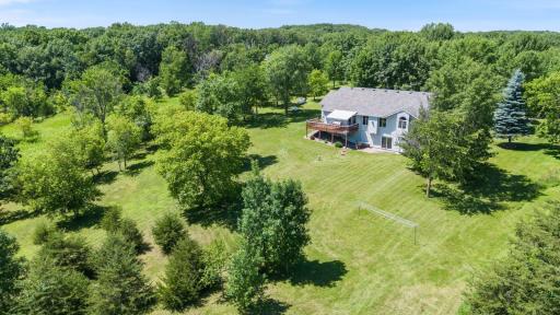 Rear view of home and stunning 3.32 acres