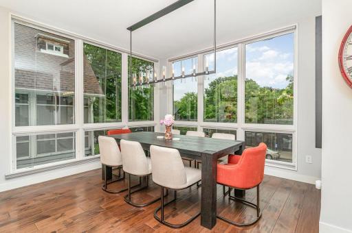 Sun-filled rooms with floor to ceiling windows.