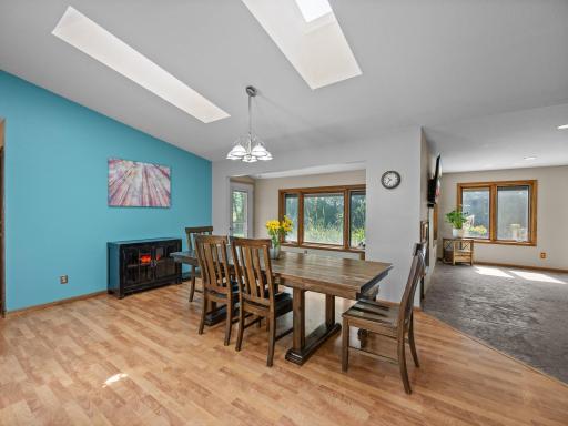 The main level features laminate wood floors and in-floor heat.