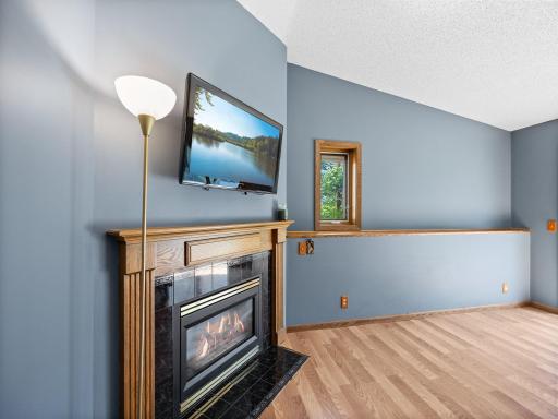 The primary bedroom features a gas fireplace.