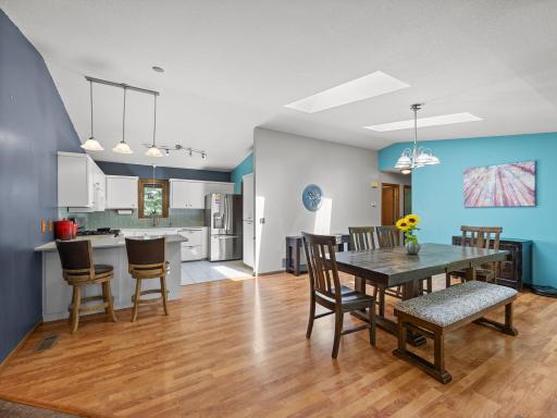 The main level features laminate wood floors and in-floor heat.