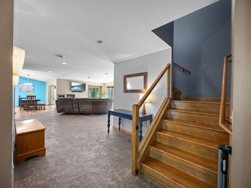 Head up to the upper level exercise room.