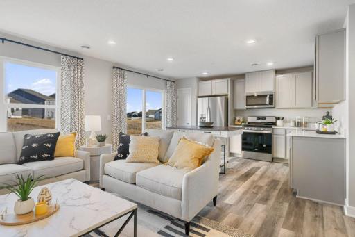 The simplicity of townhome living but the feel of a single-family home. Photo is of model home. Colors and options may vary. Ask Sales Agent for details.