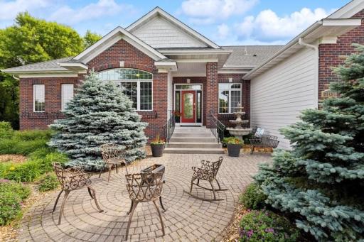 Relax on the front patio and listen to the fountain.