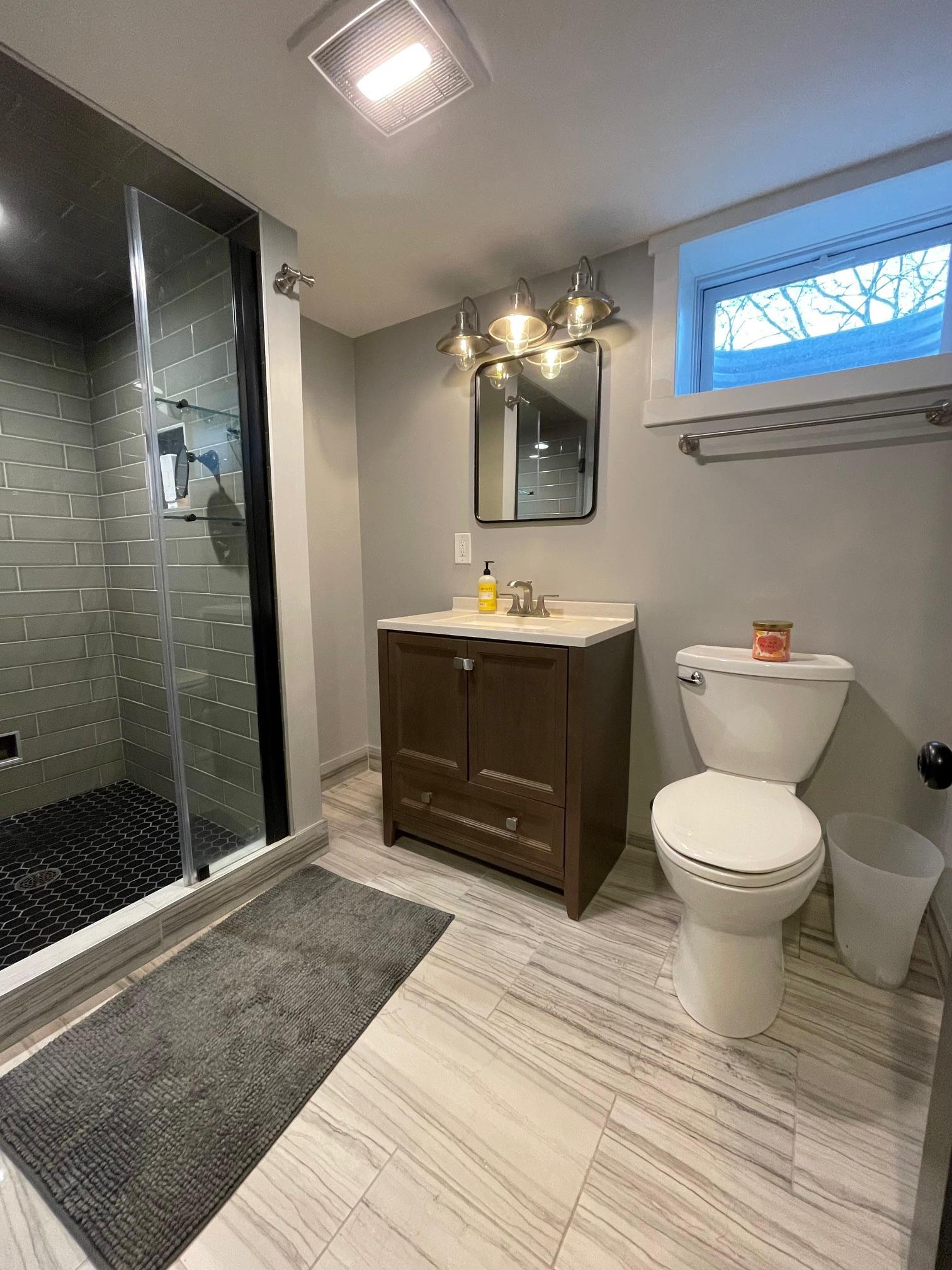 Basement bathroom has heated floors!!