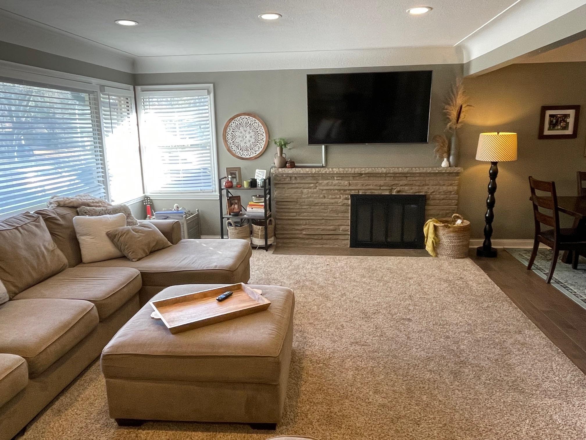 Stone fireplace!