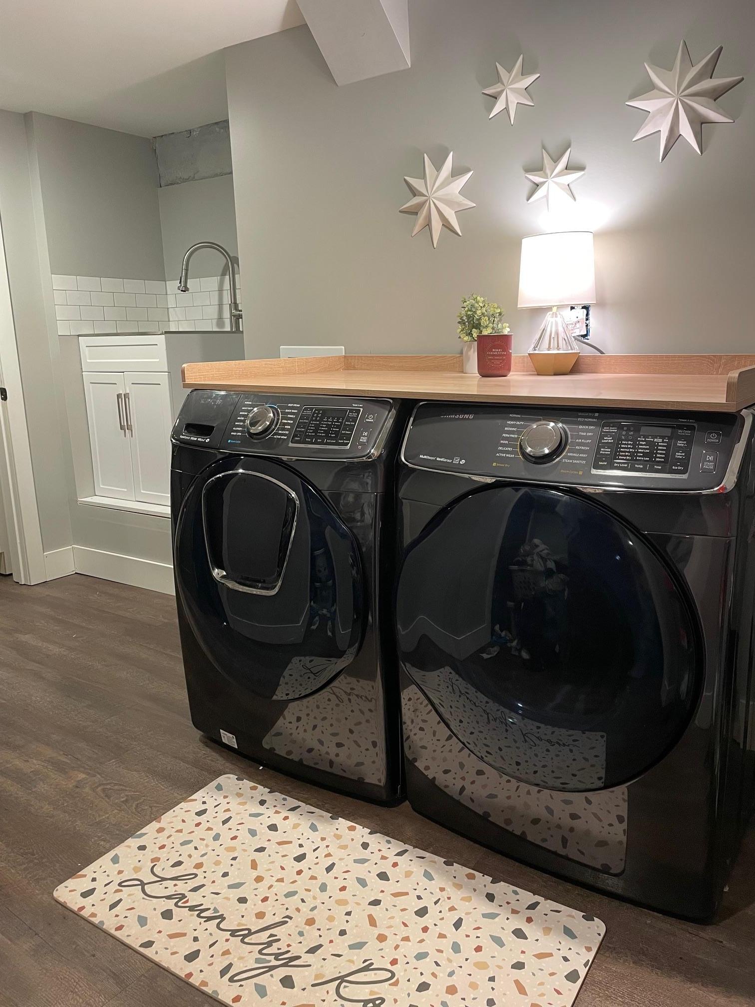 Laundry in basement has so much space!