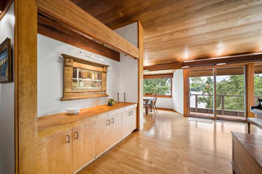 Built-in buffet in Living Area is perfect for serving food and beverages at fun gatherings or displaying your favorite artwork!