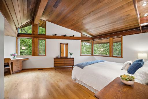 Quality Window Blinds behind wood trim