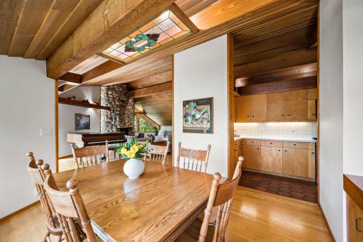 Dining area seamlessly flows into the living area