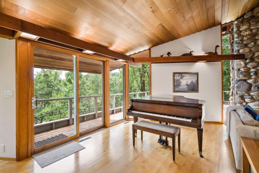 Step outside to the wraparound, expansive deck
