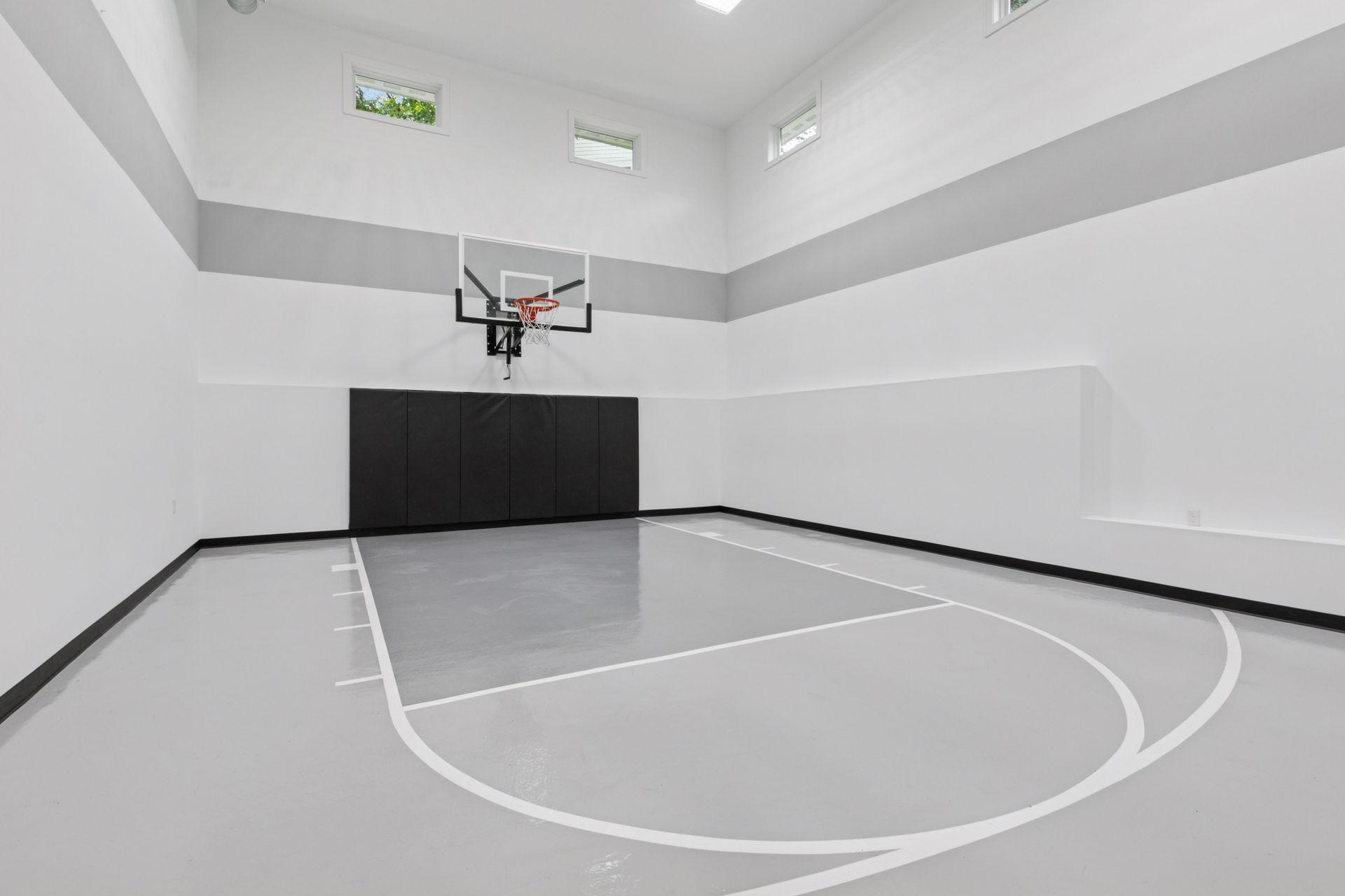 Indoor Sport Court with Access off Kitchen and Mudroom