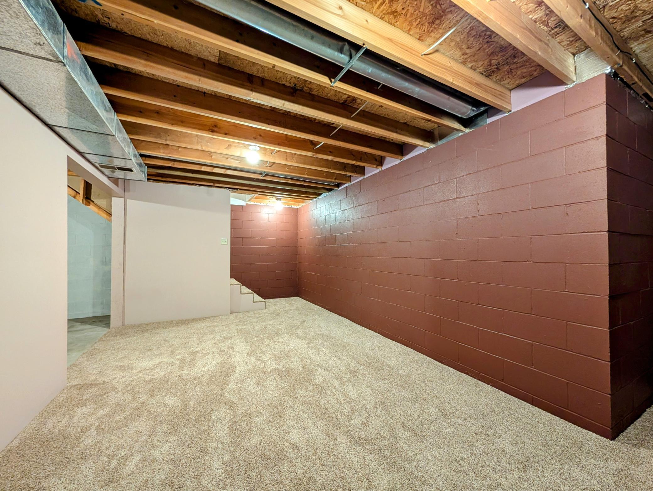 View from south end of basement; potential BR#4 where photographer is standing.