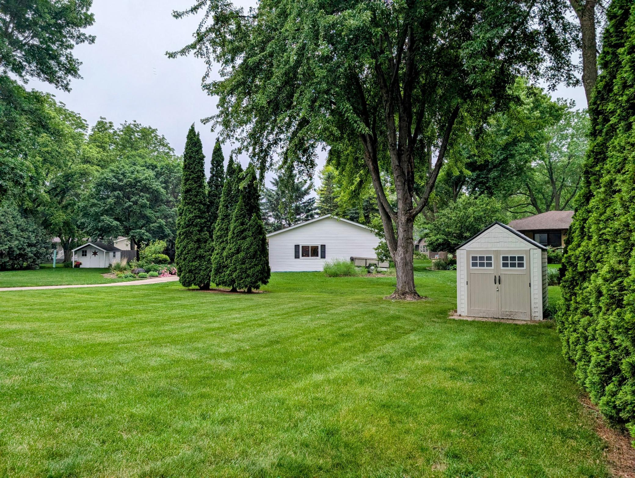 Shed in back yard is nice convenience!