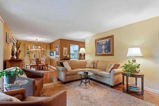 View of living to dining room and access to kitchen.