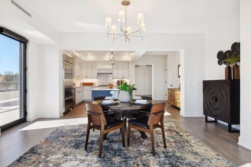 Dining area offers access to the large deck