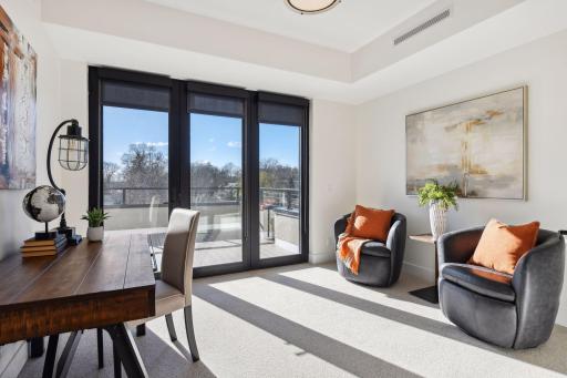 With access to the deck, this flex room makes a great home office space, reading den, guest room, art studio, etc.