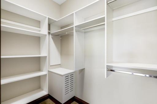 This is the walk-in closet for the first lower-level bedroom.
