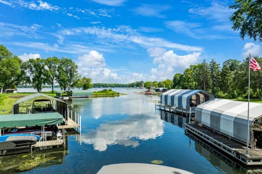 The inlet aspect of the lakeshore provides for great fishing from the dock and enables the dock to be left in year-round, allowing you to avoid the seasonal scramble to get your dock in every spring and out every fall.