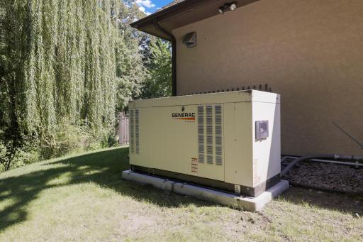 A powerful Generac back-up generator, which runs on a dedicated natural gas line, provides peace of mind and electricity for the whole home when it’s needed most.