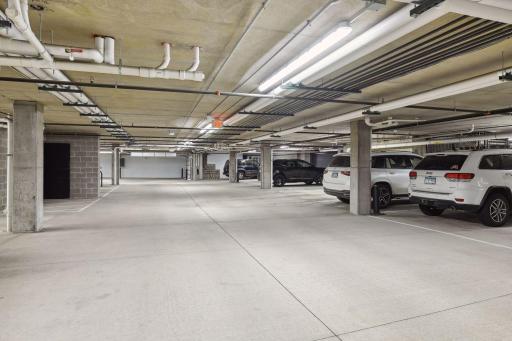 This unit comes with two parking stalls in the garage, along with a garage storage locker