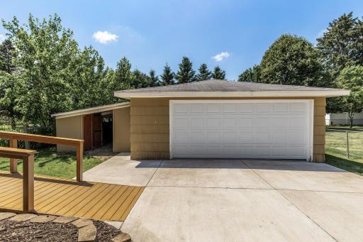 2 car garage and large utility shed
