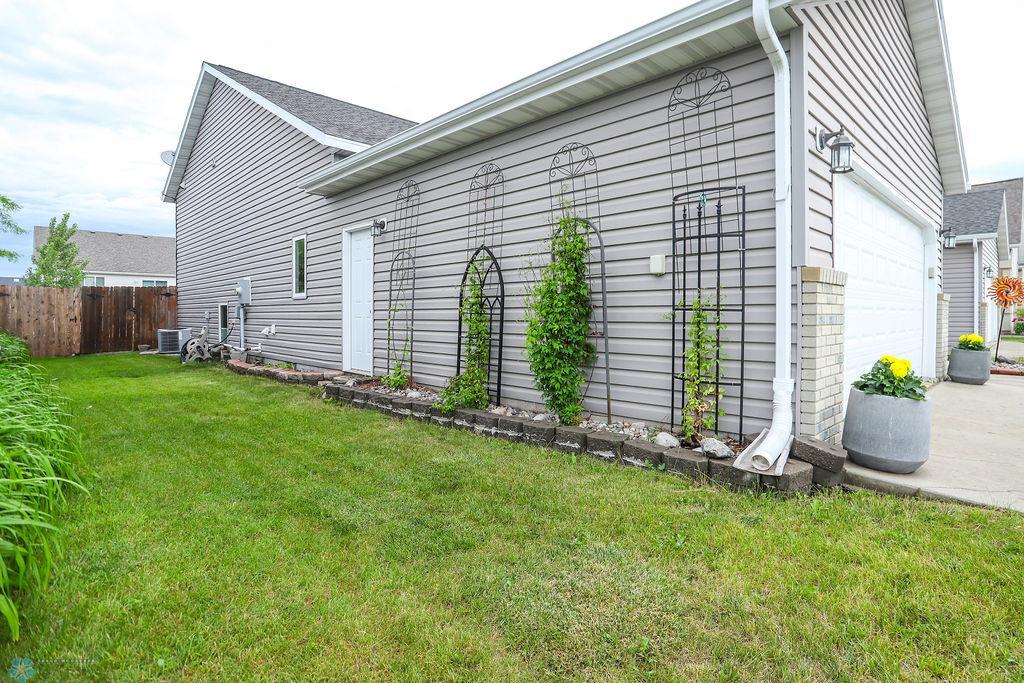 Side yard with perennials