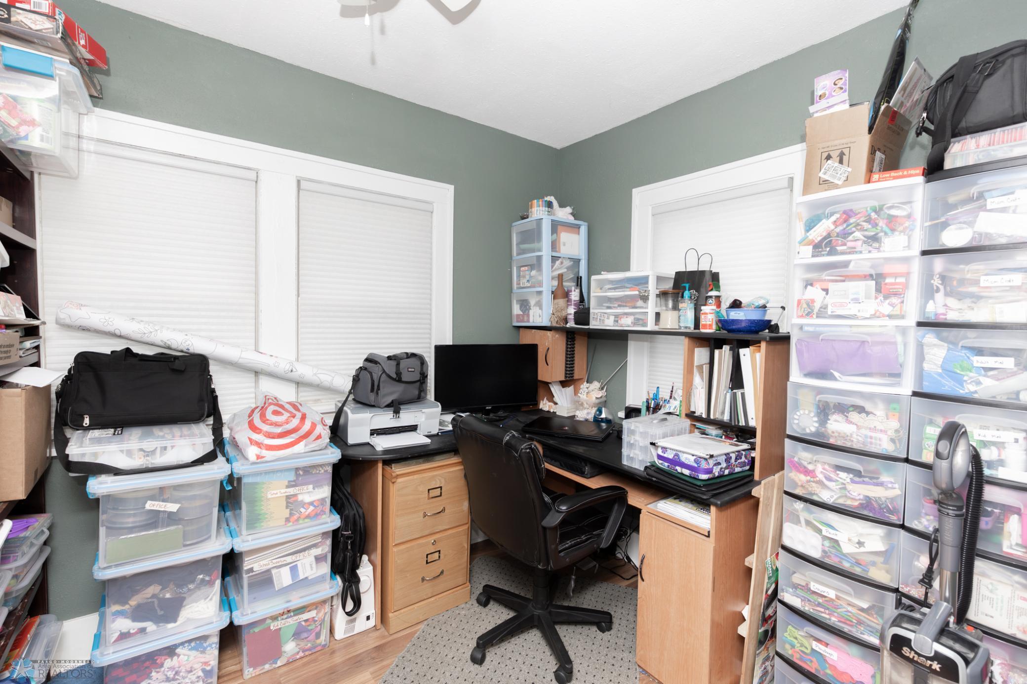 Office space off the dining room