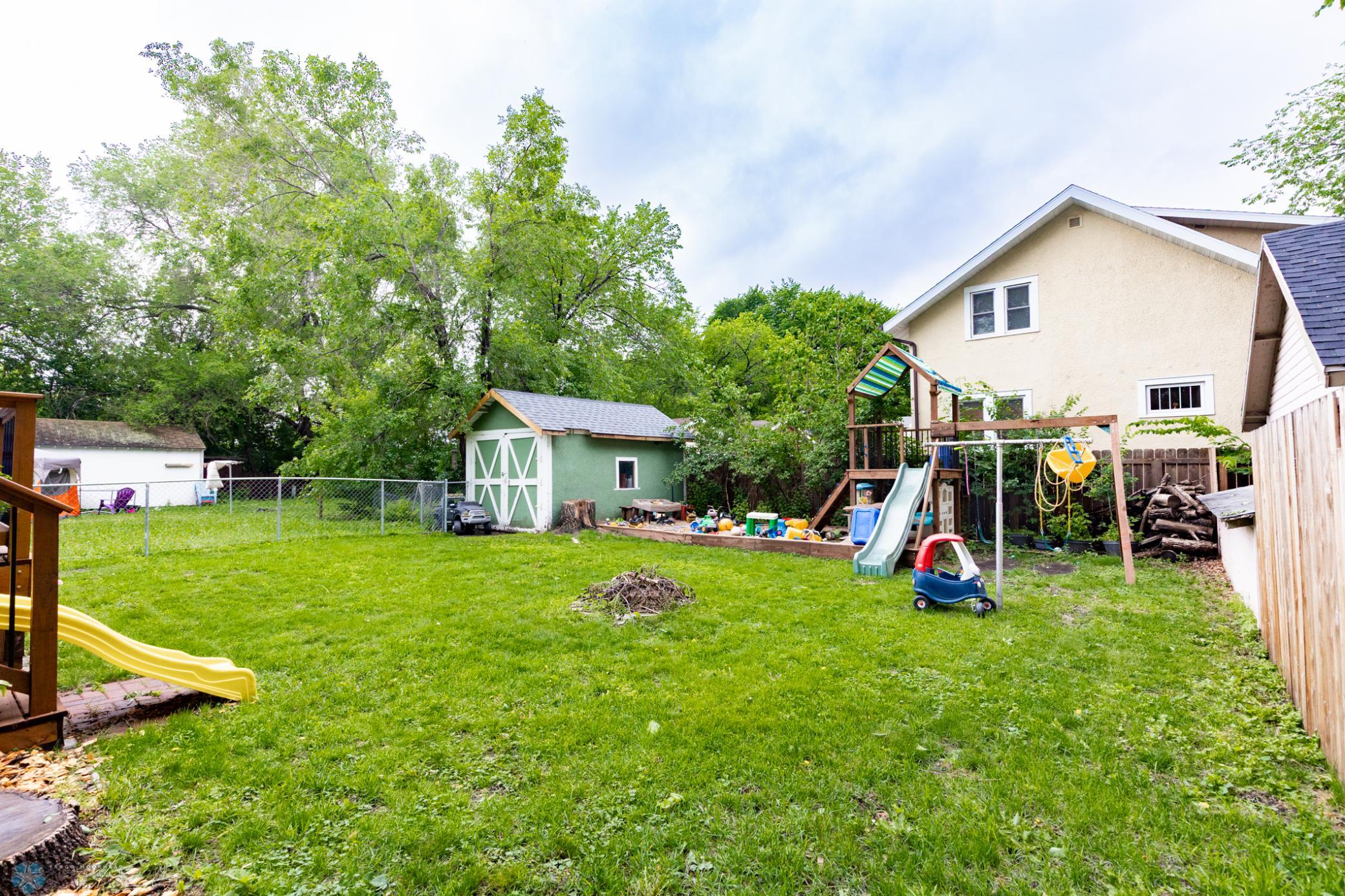 Fully fenced backyard