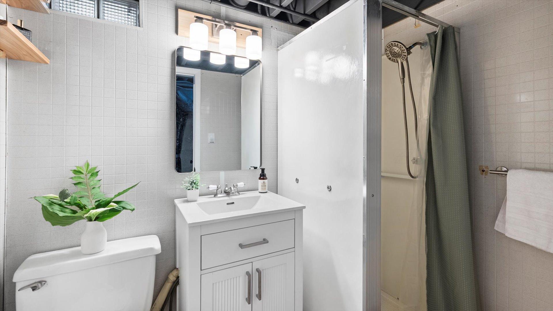3/4 bathroom in the basement.