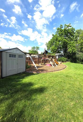 Shed and Play Area