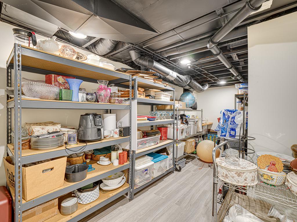 The home includes a spacious storage room, perfect for seasonal items and extra essentials