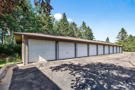 There is an oversized one car garage which is extra deep and offers storage space in the back of the garage. Unit #110 is the second garage to the right and very close to the main entrance of the building.