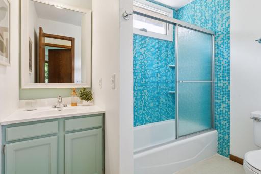 Upper Level Full Bath freshly painted and new shower door!