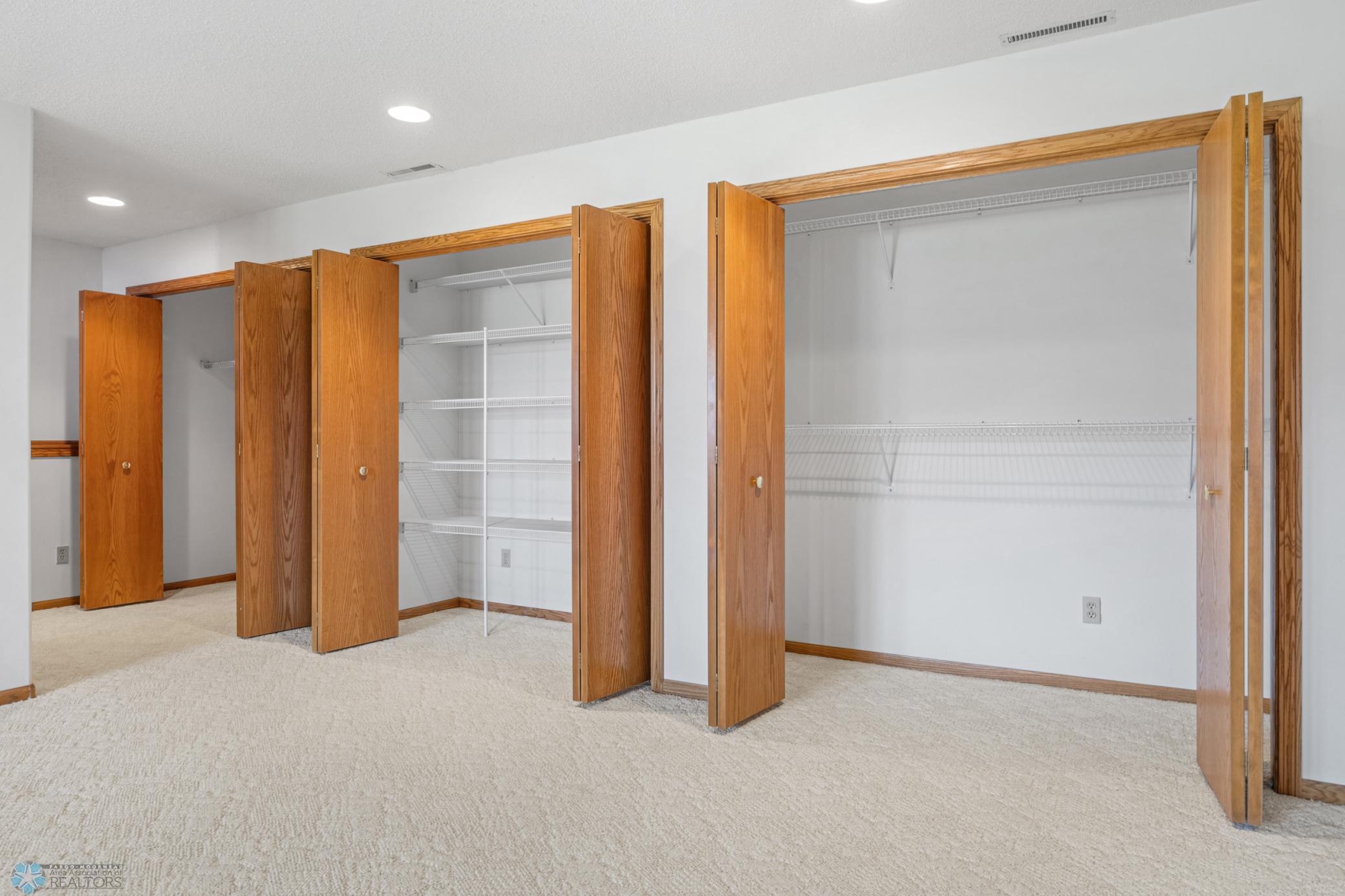 Family room closets - open!