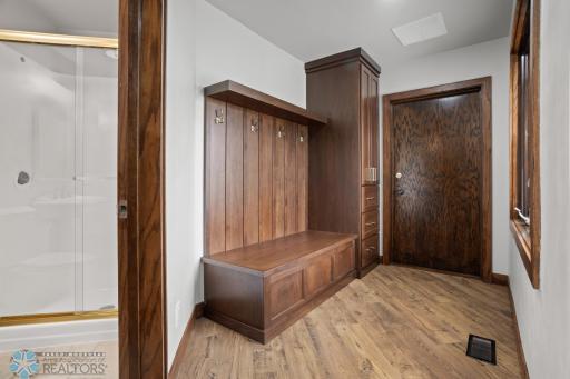 Garage entry custom woodwork