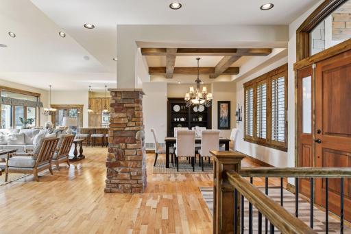 The thoughtful details incorporated into the interior design are truly exceptional. Beautifully crafted lighted display nooks to elegantly showcase your favorite pieces to the striking stone-wrapped pillars that add timeless sophistication.