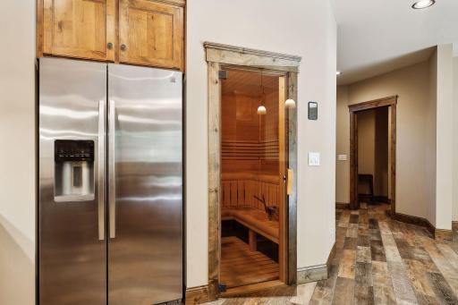 A large sauna with a glass door is available for you to enjoy anytime you wish