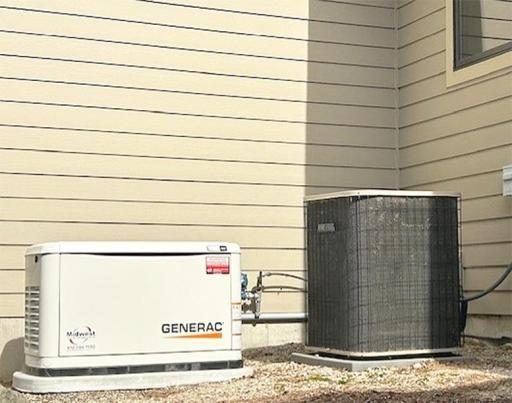 Gererac back-up generator wired directly into electrical panel