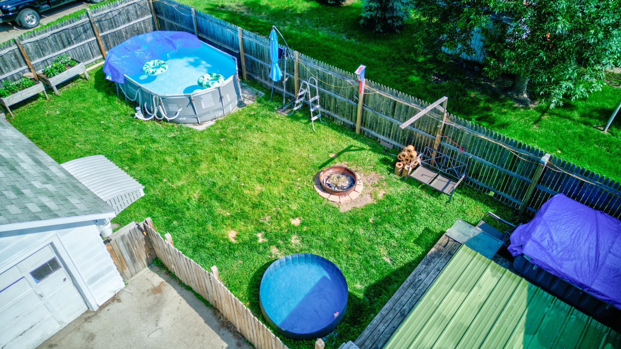Yard with fire pit