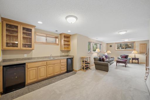 Built in Wet Bar with Double Beverage Refrigerators