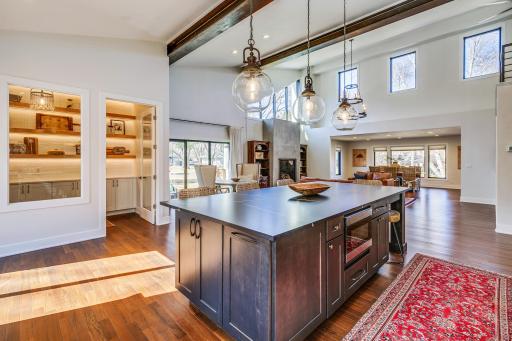 Just a glimpse into strategically placed and well-appointed Butler's pantry / beverage station.